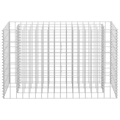 Planteringsgabion upphöjd galvaniserat stål 90x30x60 cm