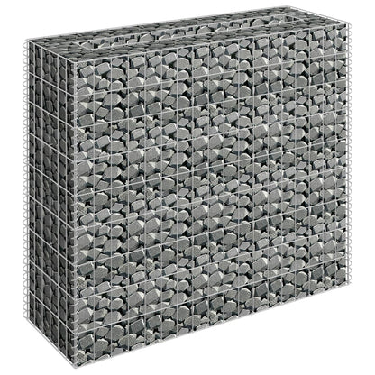 Planteringsgabion upphöjd galvaniserat stål 90x30x90 cm