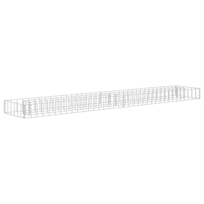 Planteringsgabion upphöjd galvaniserat stål 180x30x10 cm