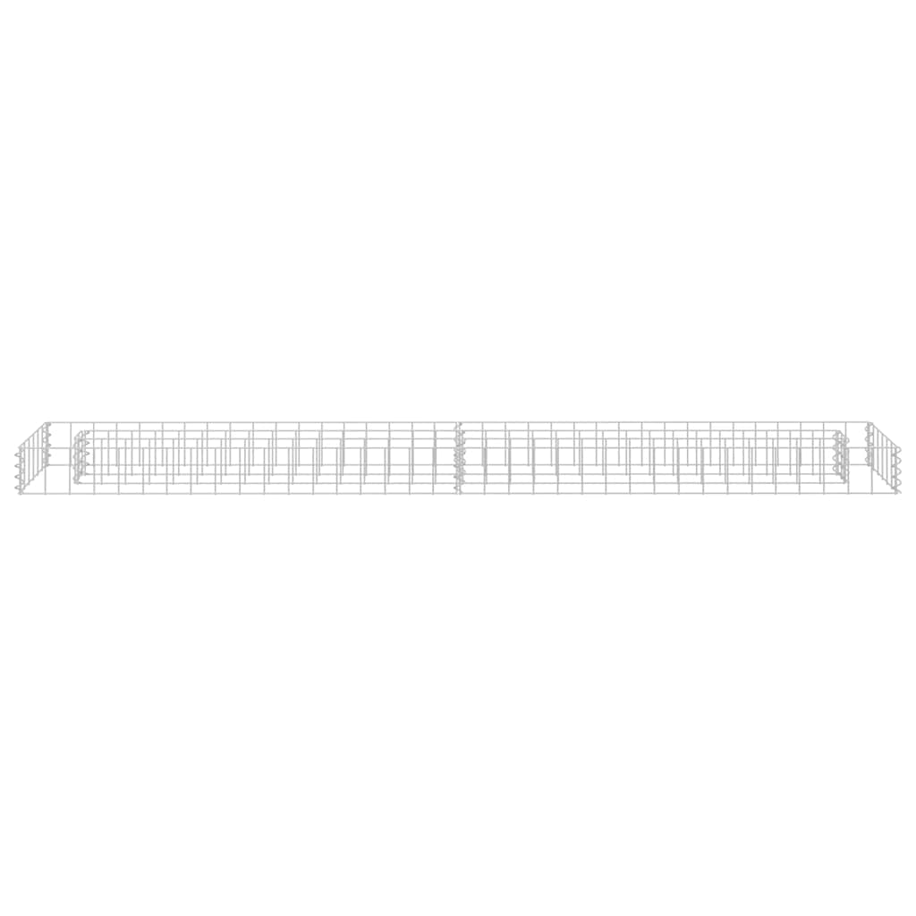 Planteringsgabion upphöjd galvaniserat stål 180x30x10 cm