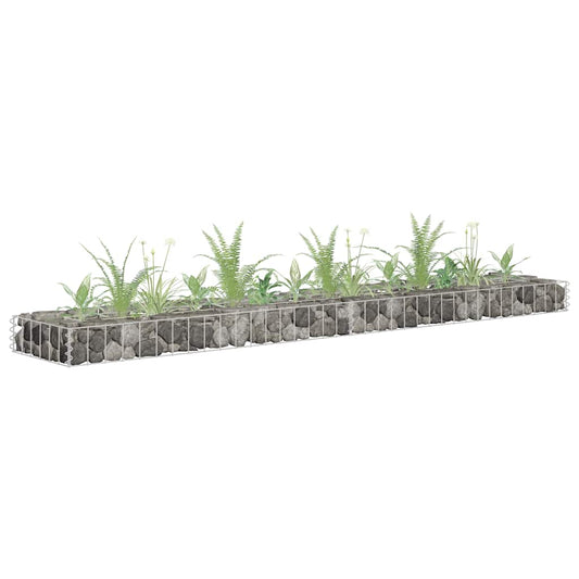 Planteringsgabion upphöjd galvaniserat stål 180x30x10 cm