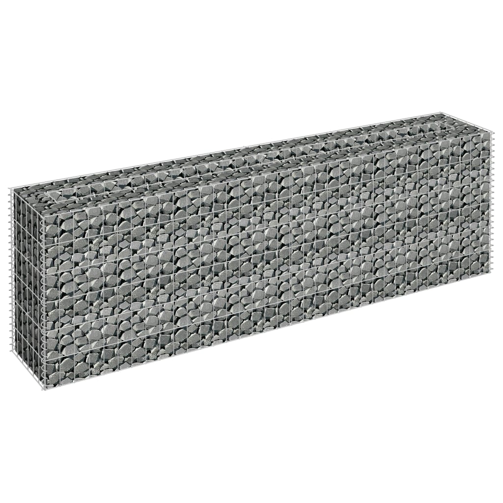 Planteringsgabion upphöjd galvaniserat stål 180x30x60 cm