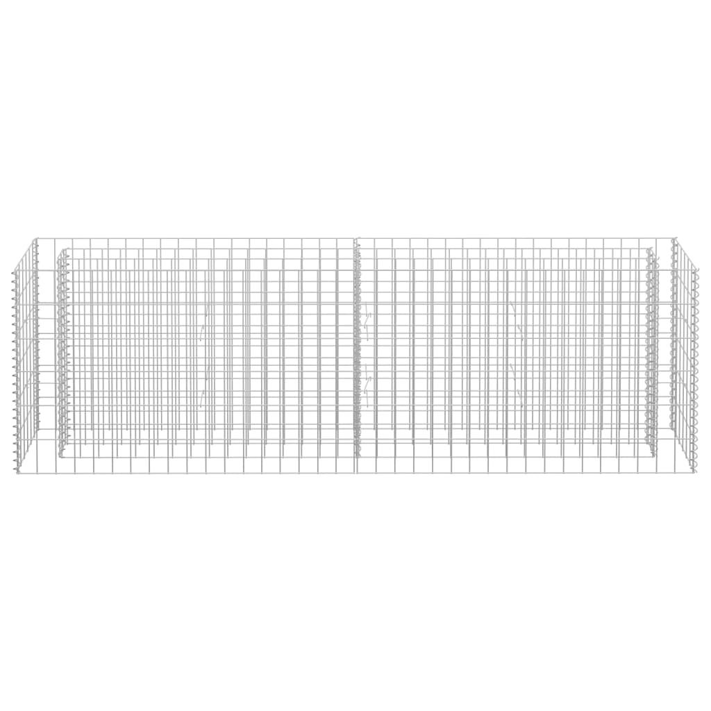 Planteringsgabion upphöjd galvaniserat stål 180x30x60 cm