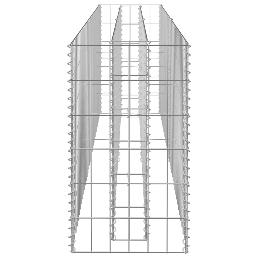 Planteringsgabion upphöjd galvaniserat stål 180x30x60 cm