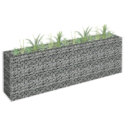 Planteringsgabion upphöjd galvaniserat stål 180x30x60 cm