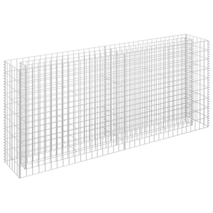 Planteringsgabion upphöjd galvaniserat stål 180x30x90 cm