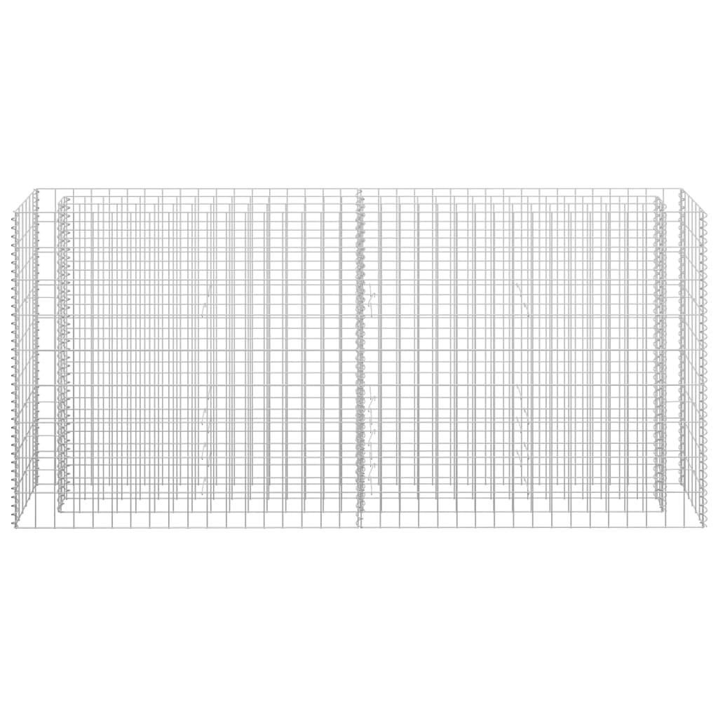 Planteringsgabion upphöjd galvaniserat stål 180x30x90 cm