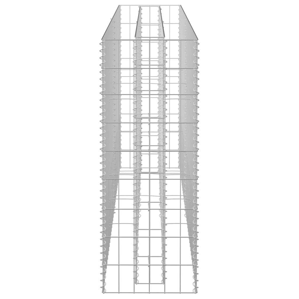 Planteringsgabion upphöjd galvaniserat stål 180x30x90 cm