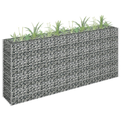 Planteringsgabion upphöjd galvaniserat stål 180x30x90 cm