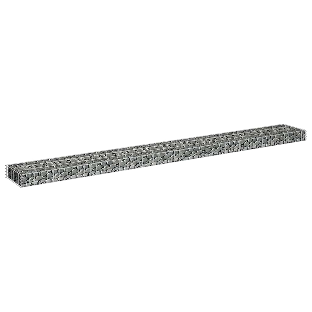 Planteringsgabion upphöjd galvaniserat stål 270x30x10 cm