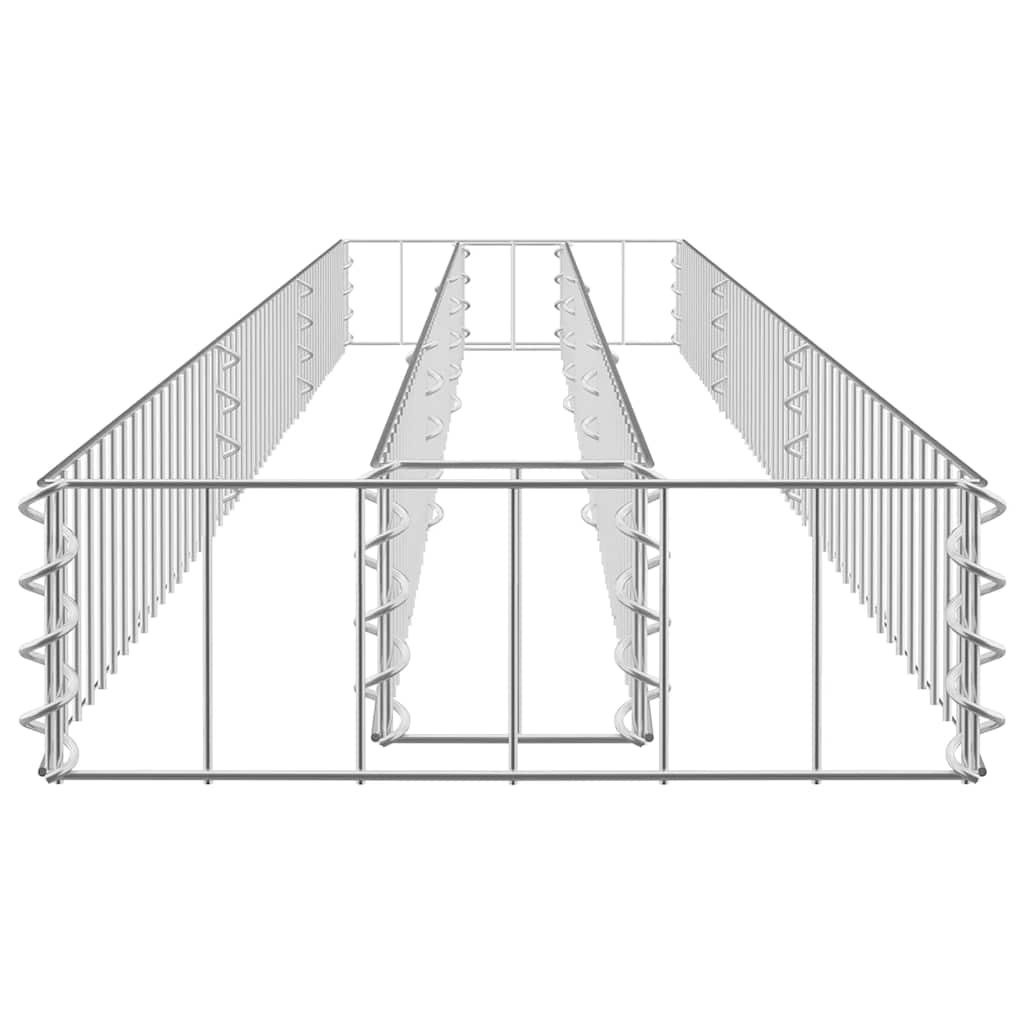 Planteringsgabion upphöjd galvaniserat stål 270x30x10 cm