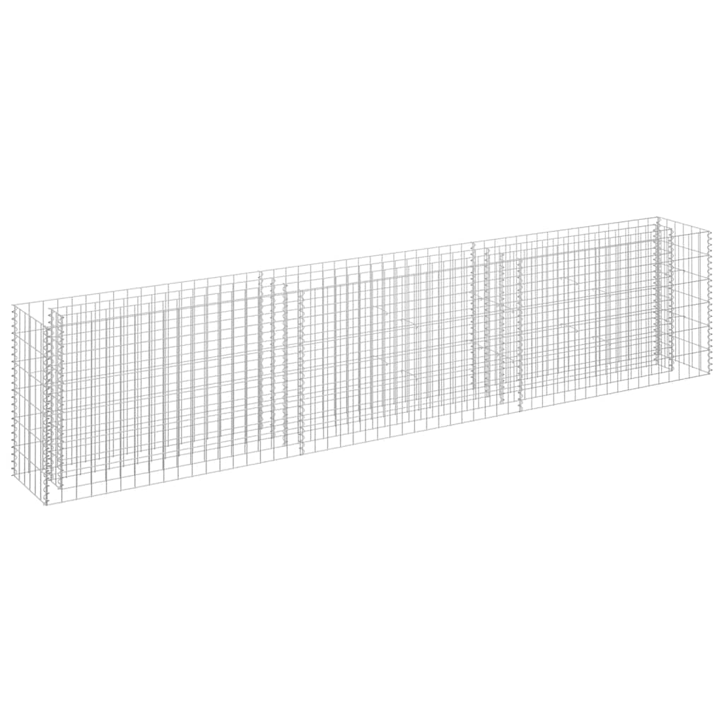 Planteringsgabion upphöjd galvaniserat stål 270x30x60 cm