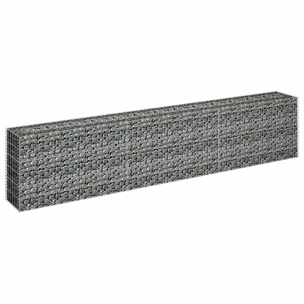 Planteringsgabion upphöjd galvaniserat stål 270x30x60 cm