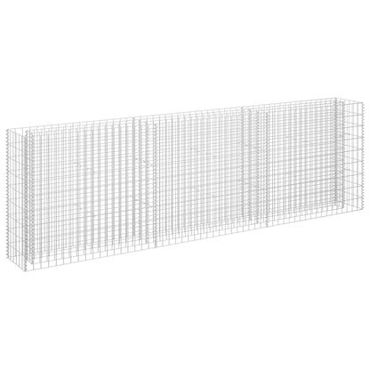 Planteringsgabion upphöjd galvaniserat stål 270x30x90 cm