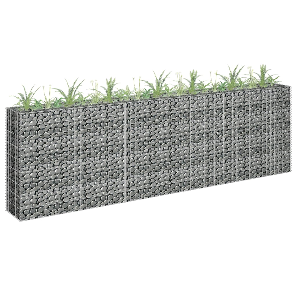 Planteringsgabion upphöjd galvaniserat stål 270x30x90 cm