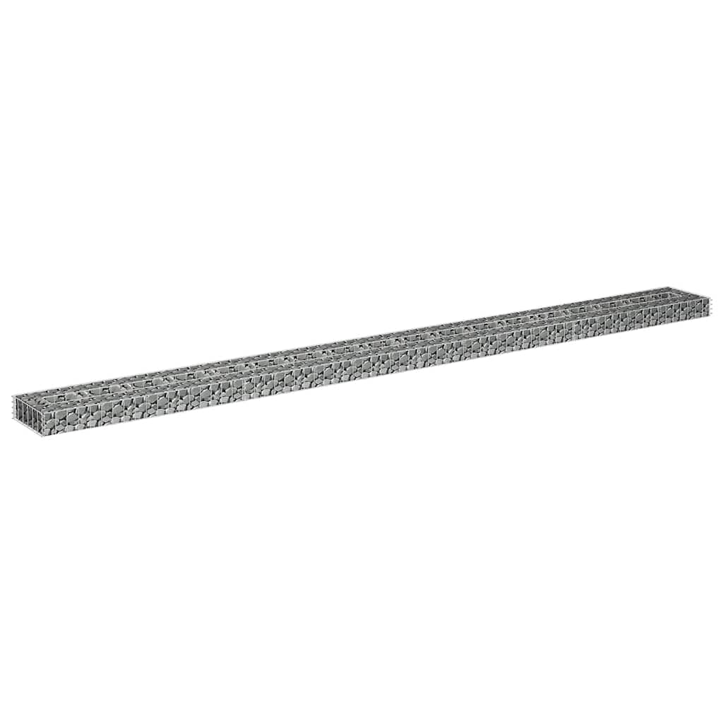 Planteringsgabion upphöjd galvaniserat stål 360x30x10 cm