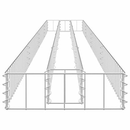 Planteringsgabion upphöjd galvaniserat stål 360x30x10 cm