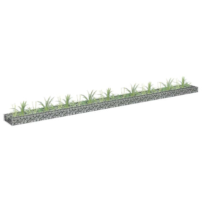 Planteringsgabion upphöjd galvaniserat stål 360x30x10 cm
