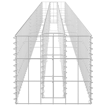 Planteringsgabion upphöjd galvaniserat stål 360x30x30 cm