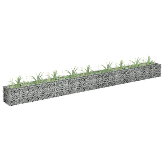 Planteringsgabion upphöjd galvaniserat stål 360x30x30 cm