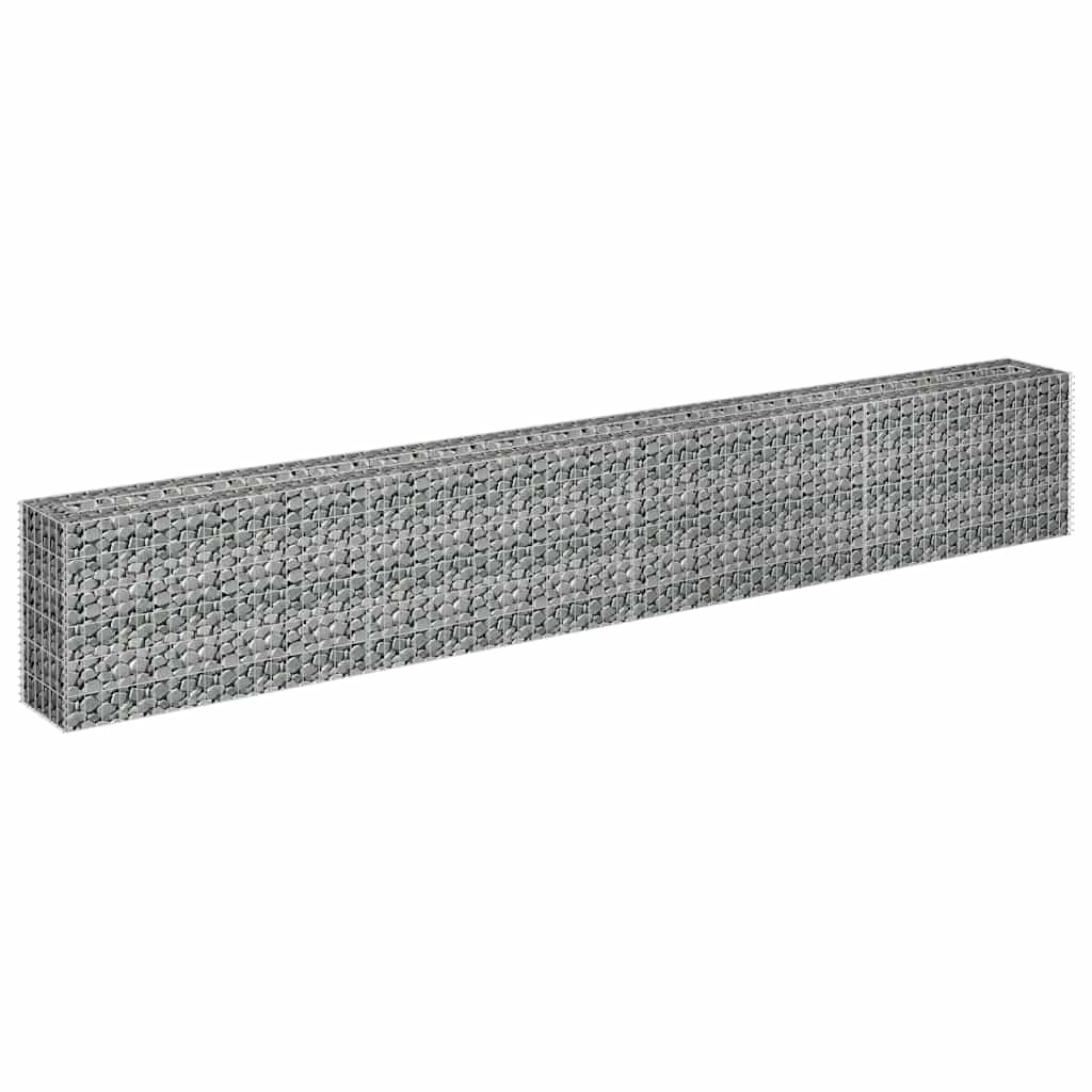 Planteringsgabion upphöjd galvaniserat stål 360x30x60 cm