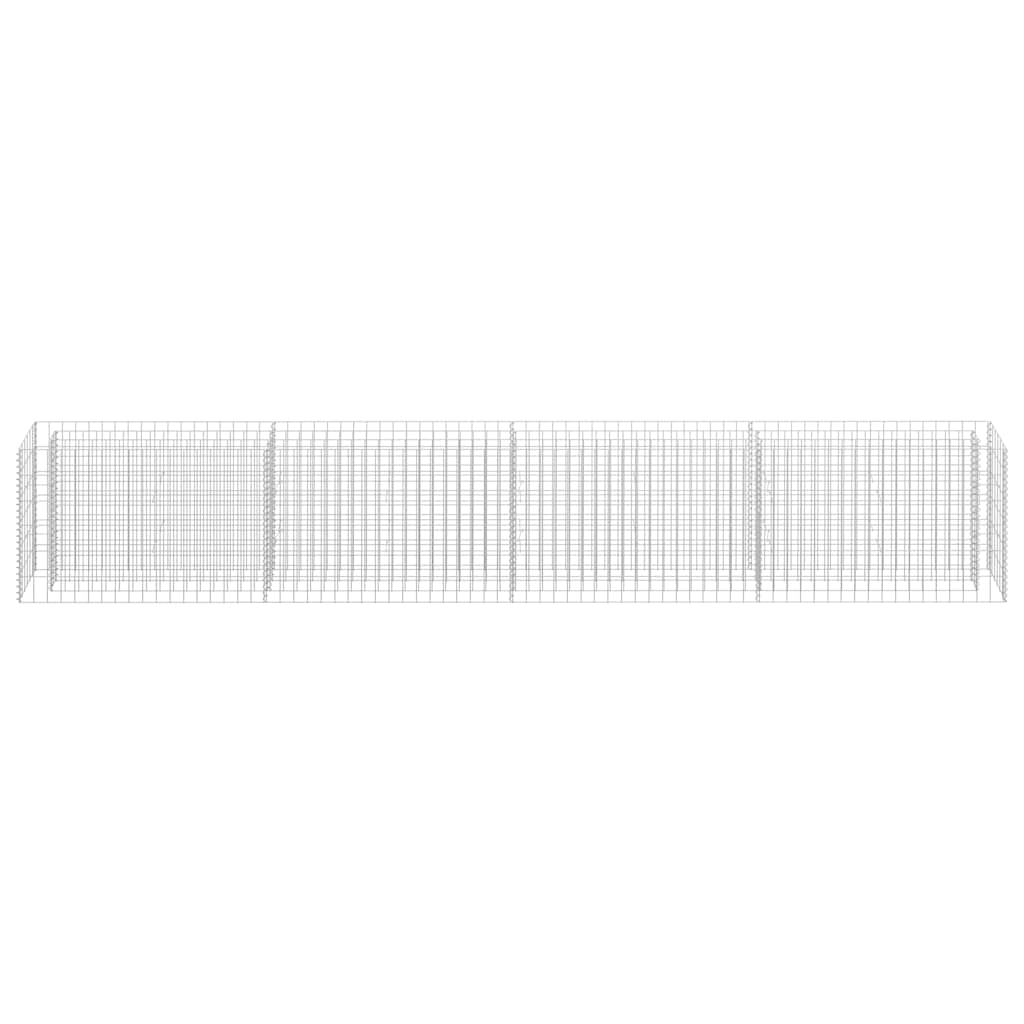 Planteringsgabion upphöjd galvaniserat stål 360x30x60 cm