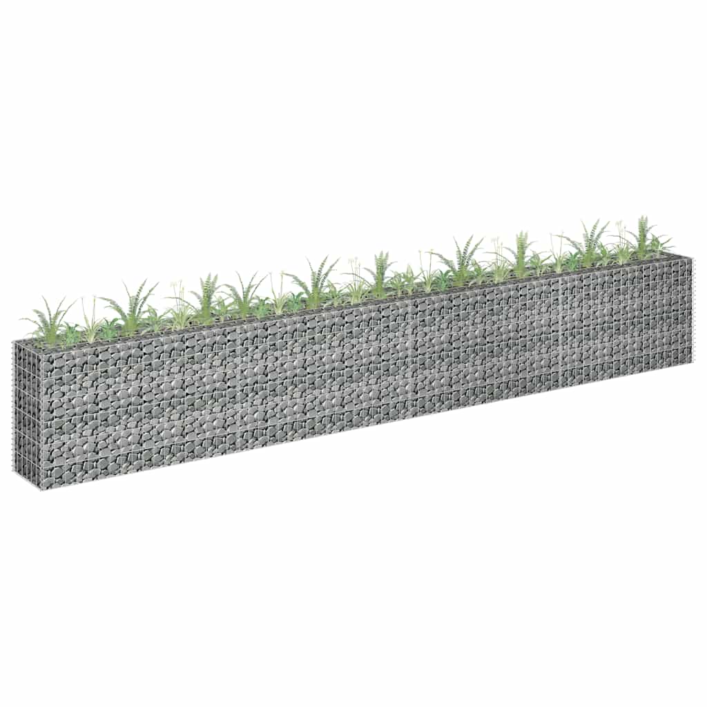 Planteringsgabion upphöjd galvaniserat stål 360x30x60 cm