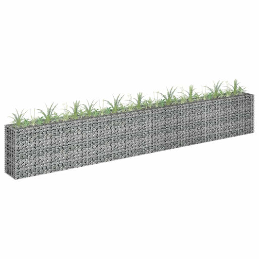 Planteringsgabion upphöjd galvaniserat stål 360x30x60 cm