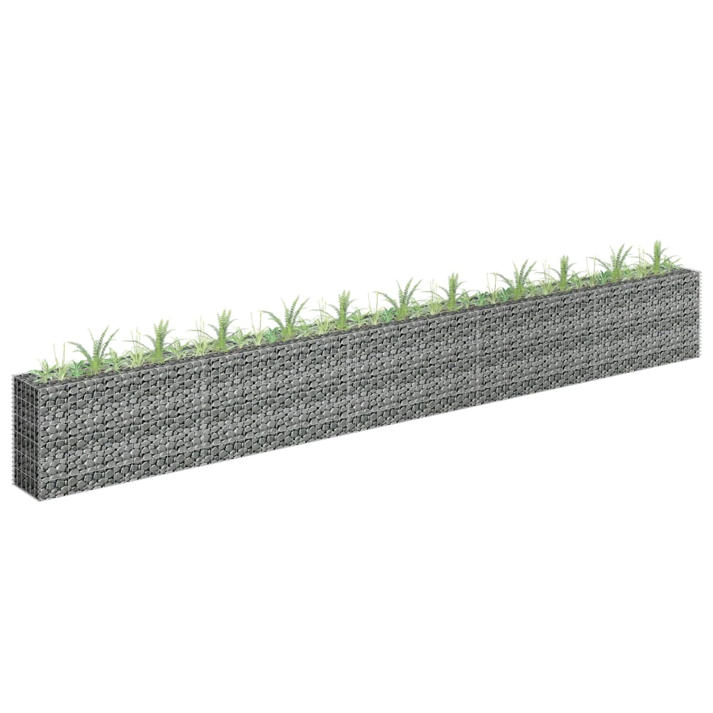 Planteringsgabion upphöjd galvaniserat stål 450x30x60 cm