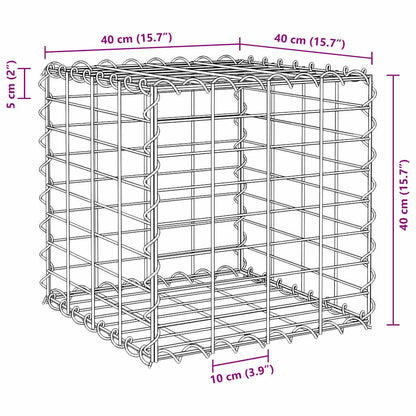 Planteringsgabion upphöjd stål 40x40x40 cm