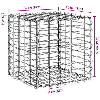 Planteringsgabion upphöjd stål 50x50x50 cm