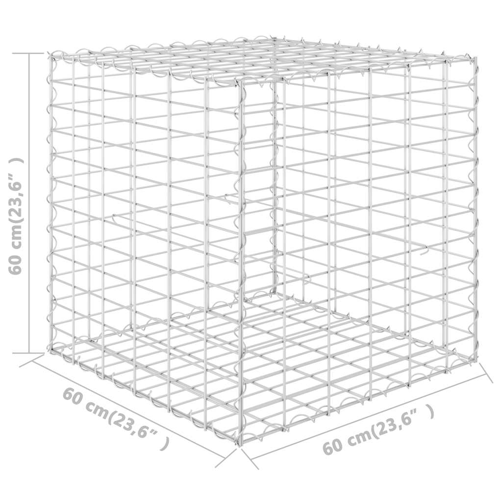 Planteringsgabion upphöjd stål 60x60x60 cm