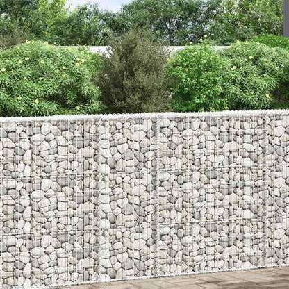 Gabion trapets upphöjd galvaniserat stål 80x20x100 cm