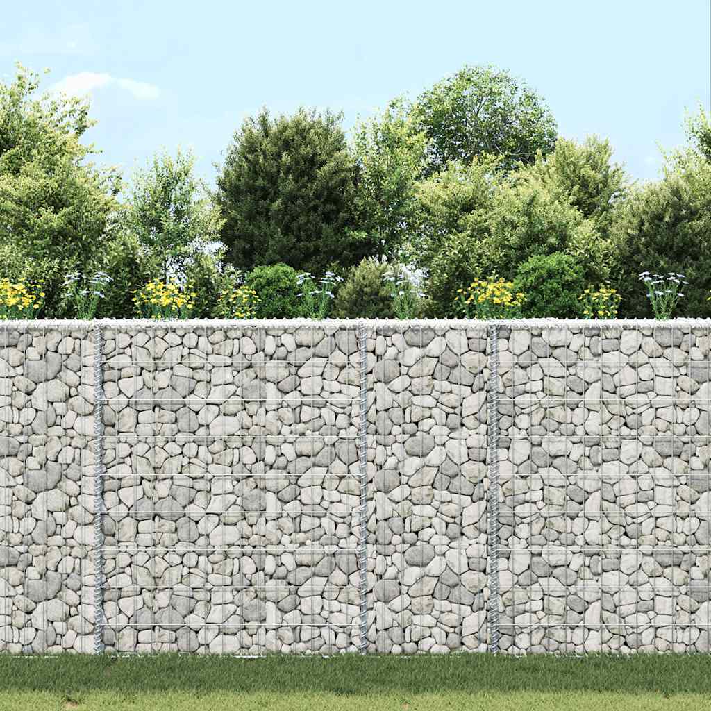Gabion trapets upphöjd galvaniserat stål 80x20x100 cm