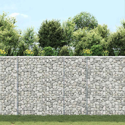 Gabion trapets upphöjd galvaniserat stål 80x20x100 cm
