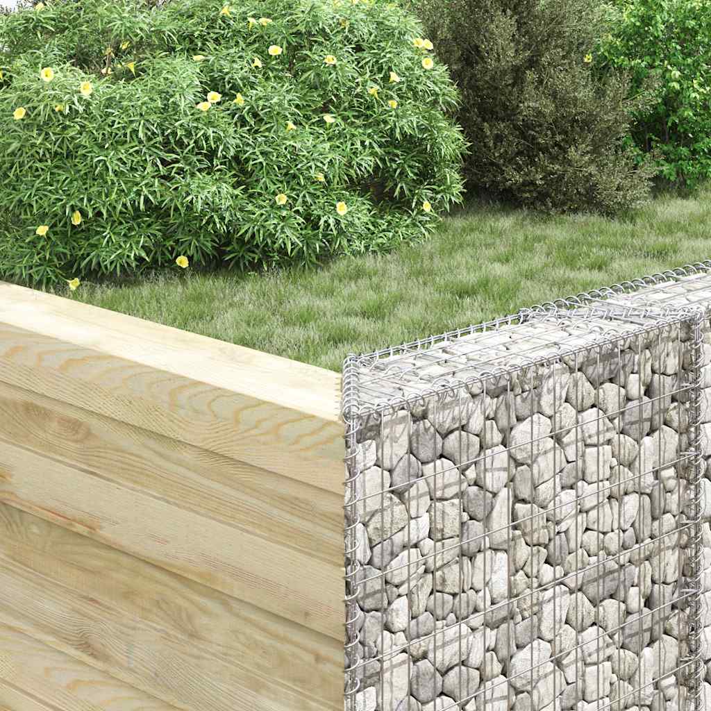 Gabion trapets upphöjd galvaniserat stål 80x20x100 cm