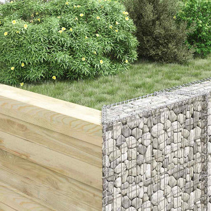 Gabion trapets upphöjd galvaniserat stål 80x20x100 cm