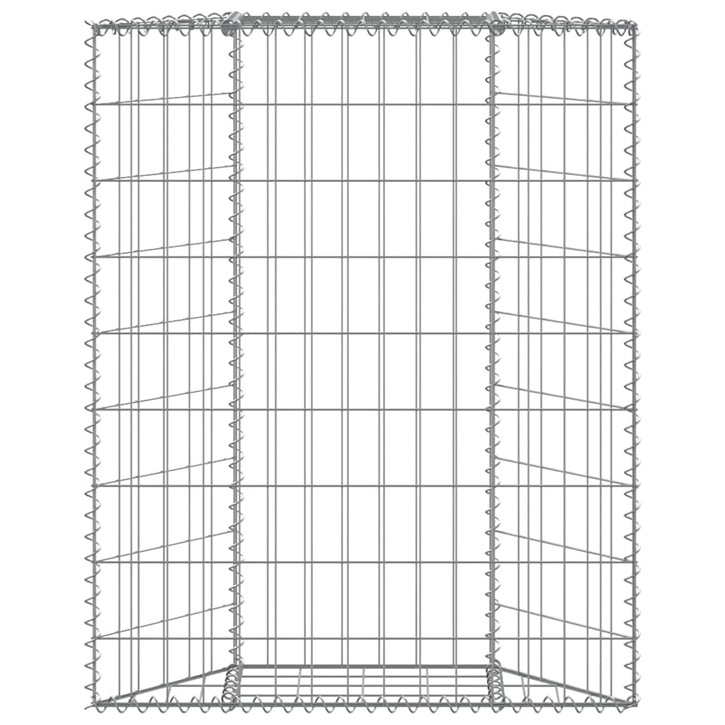 Gabion trapets upphöjd galvaniserat stål 80x20x100 cm
