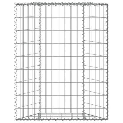 Gabion trapets upphöjd galvaniserat stål 80x20x100 cm