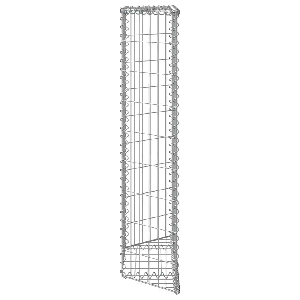 Gabion trapets upphöjd galvaniserat stål 80x20x100 cm