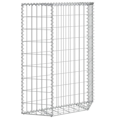 Gabion trapets upphöjd galvaniserat stål 80x20x100 cm