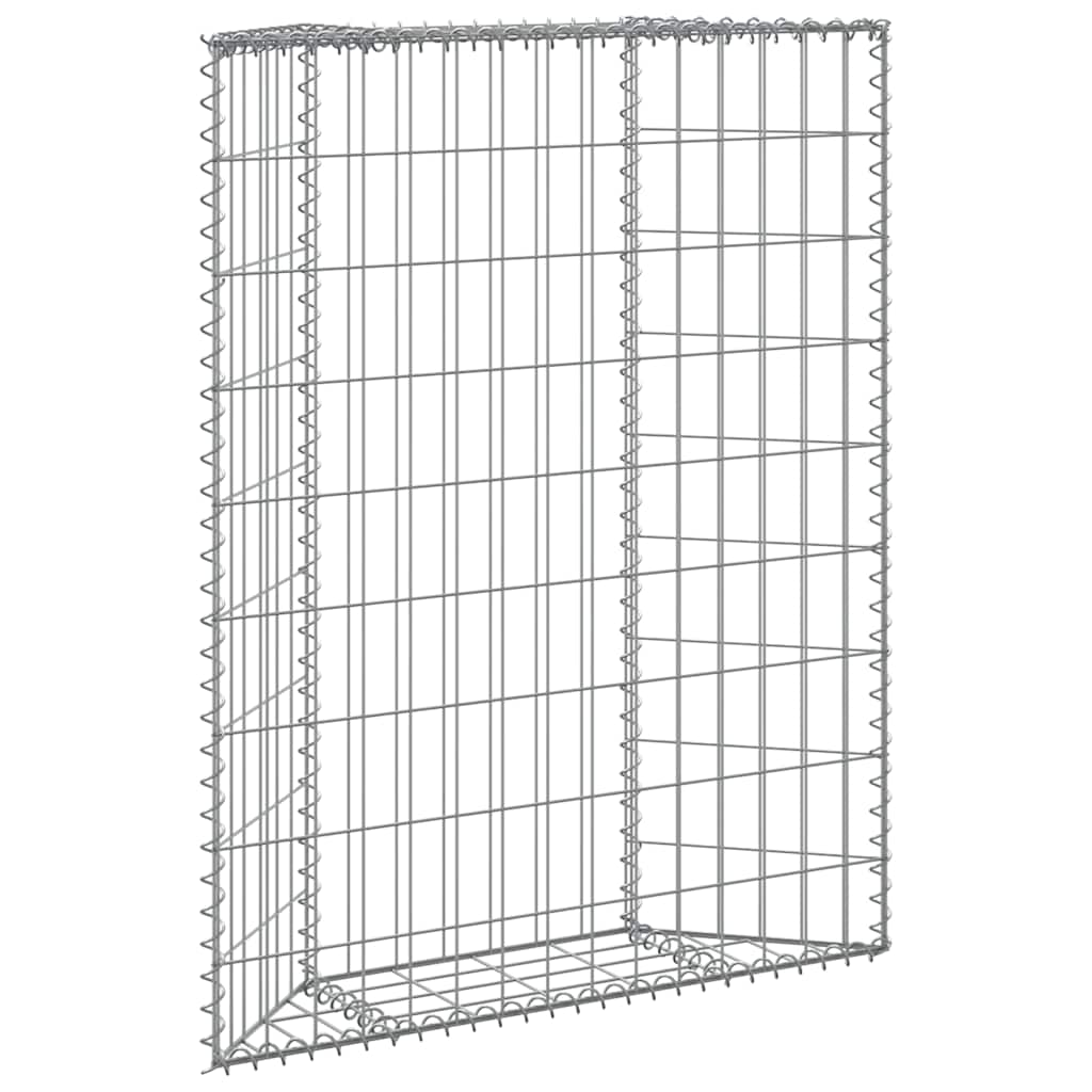 Gabion trapets upphöjd galvaniserat stål 80x20x100 cm