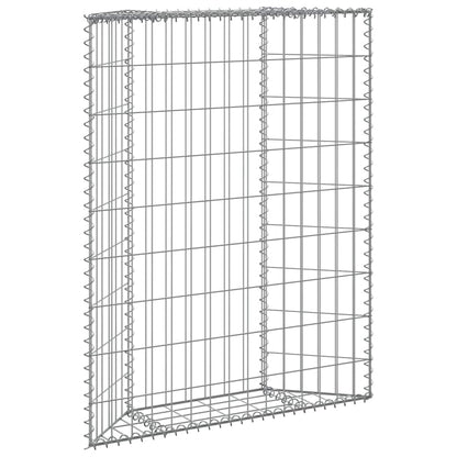 Gabion trapets upphöjd galvaniserat stål 80x20x100 cm