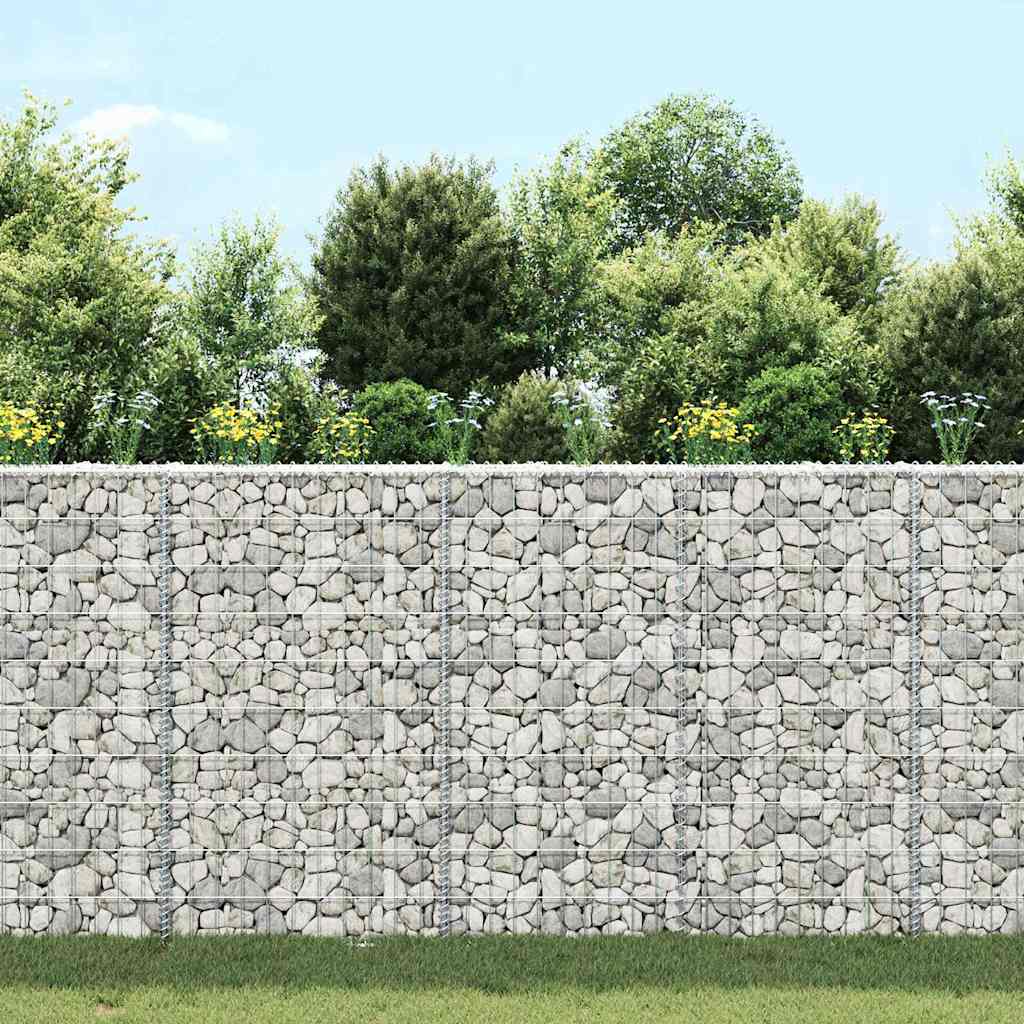 Gabion trapets upphöjd galvaniserat stål 100x20x100 cm