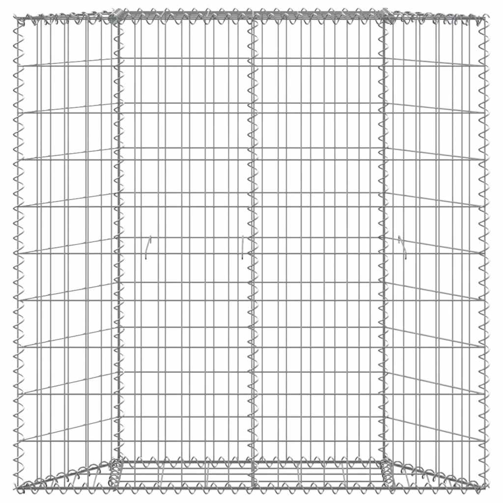 Gabion trapets upphöjd galvaniserat stål 100x20x100 cm