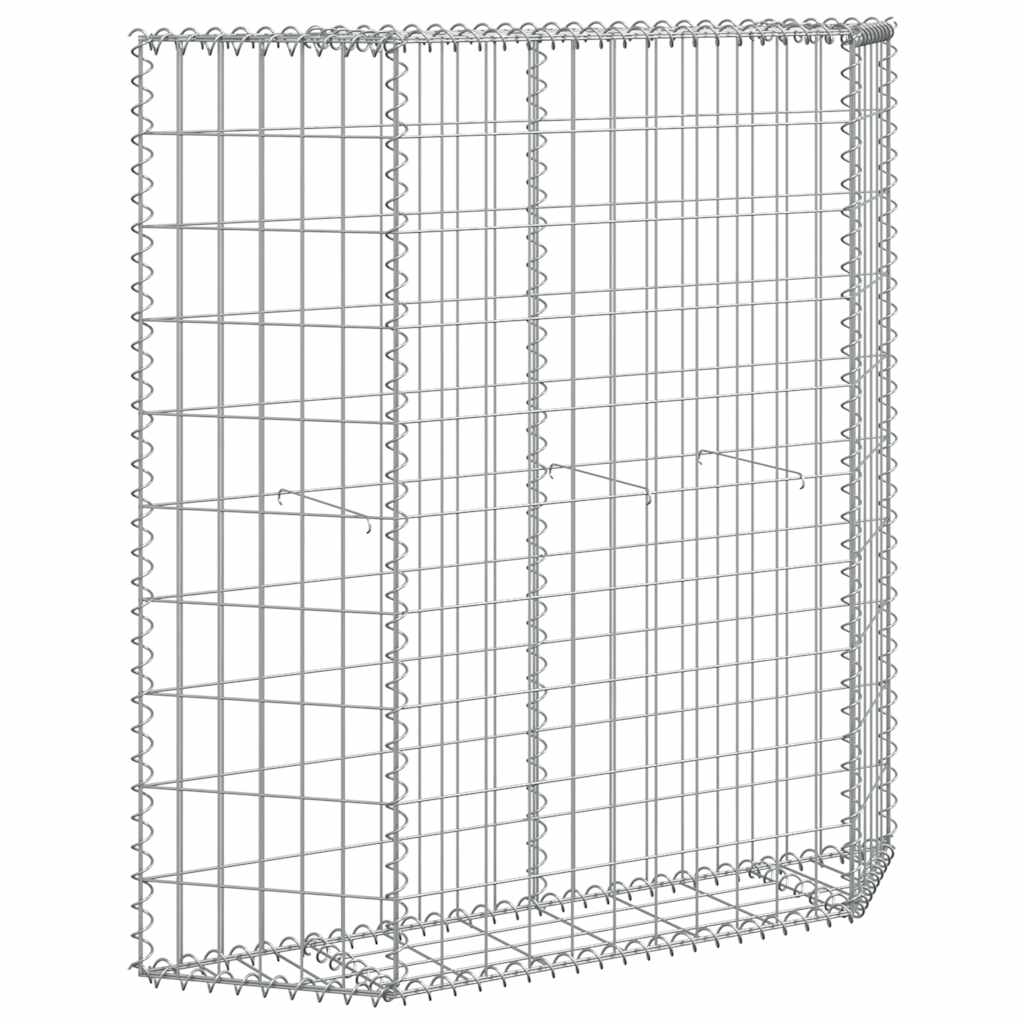 Gabion trapets upphöjd galvaniserat stål 100x20x100 cm