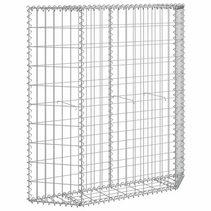 Gabion trapets upphöjd galvaniserat stål 100x20x100 cm