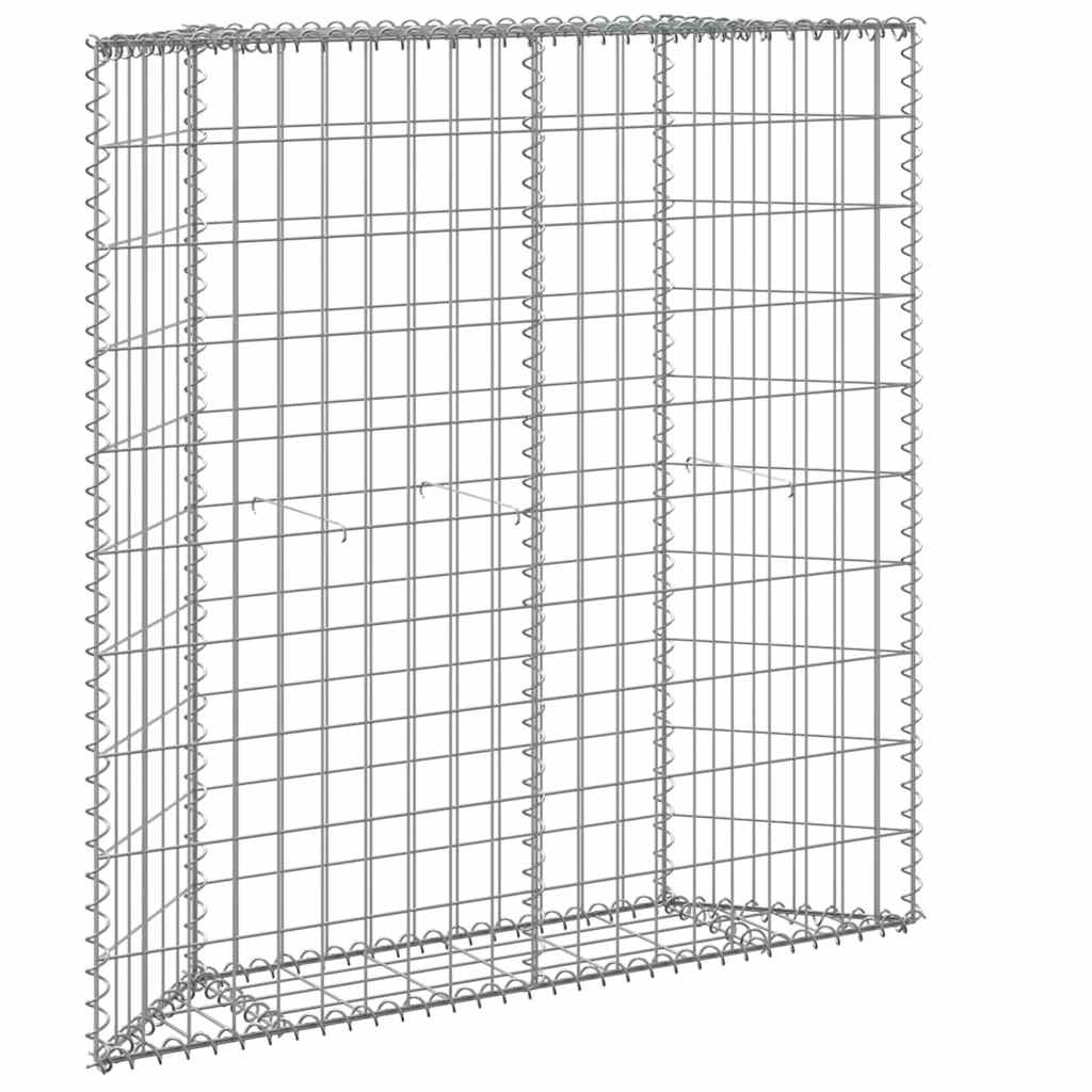 Gabion trapets upphöjd galvaniserat stål 100x20x100 cm