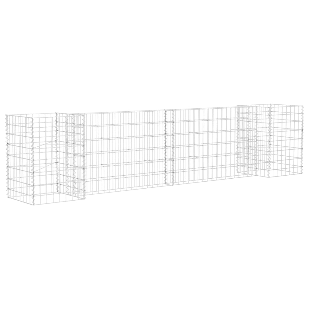 Planteringsgabion H-formad stål 260x40x60 cm