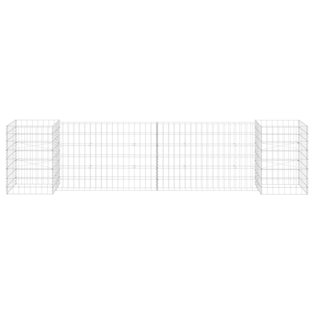 Planteringsgabion H-formad stål 260x40x60 cm